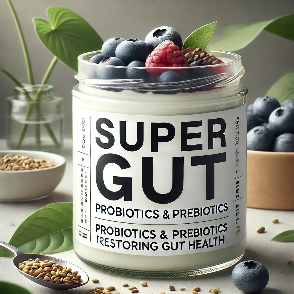 Super Gut probiotic yogurt jar — gut microbiome optimization protocol